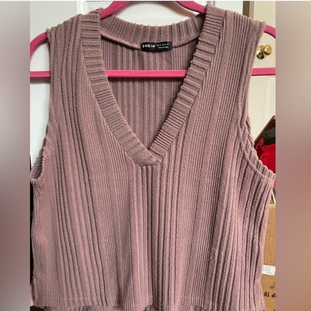 Pink sweater vest